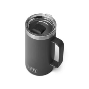 yeti rambler 24 oz mug, vacuum insulated, stainless steel with magslider lid, charcoal