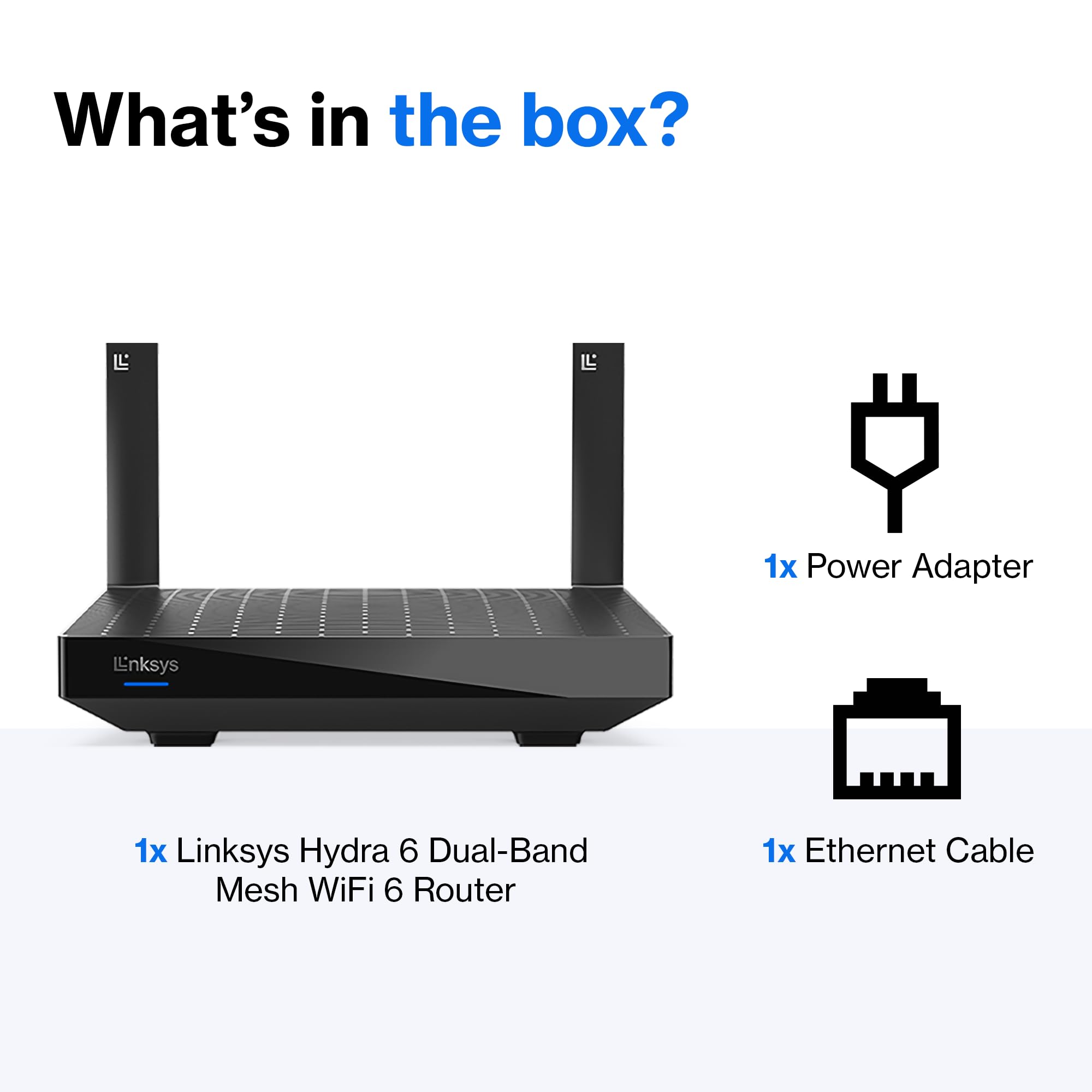 Linksys MR20EC | Dual-Band Mesh WIFI 6 Router | 3.0 (AX3000) Speeds | Connect 25+ Devices | 2,000 Sq Ft Coverage | 18 Month Warranty