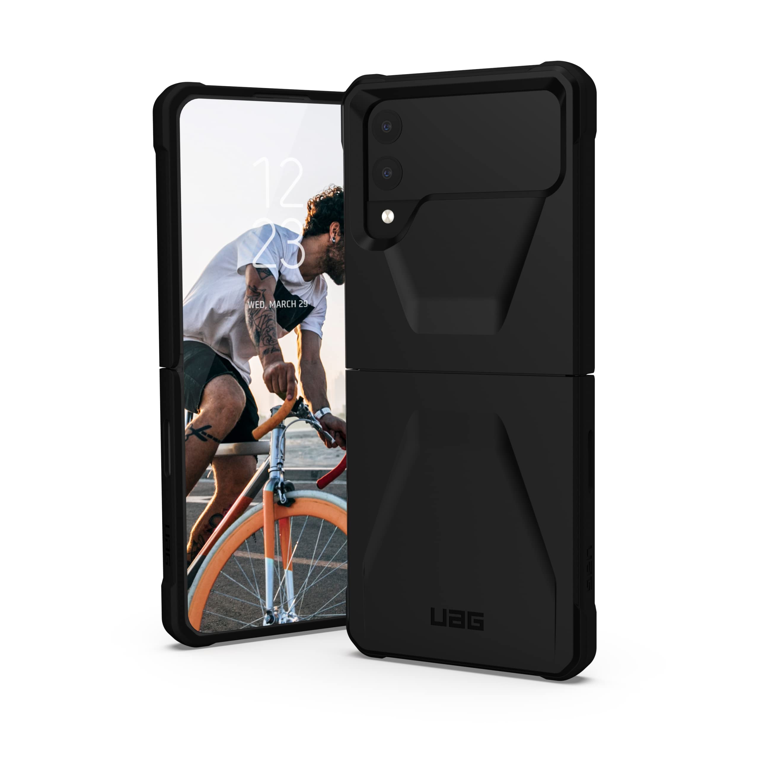 URBAN ARMOR GEAR UAG Designed for Samsung Galaxy Z Flip 4 Case 2022 Black Civilian Sleek Ultra-Thin Shock-Absorbent Protective Cover