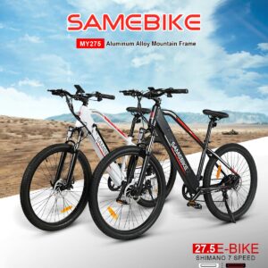 SAMEBIKE 27.5" Electric Bike for Adults 500W E bike Commuter Electric Mountain Bike 22-24MPH Electric Bicycle with 48V 13AH Removable Battery,Up to 60 Miles Password-settable display