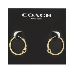 Coach Women's Interlock C Signature Hoop Earrings, GOLD