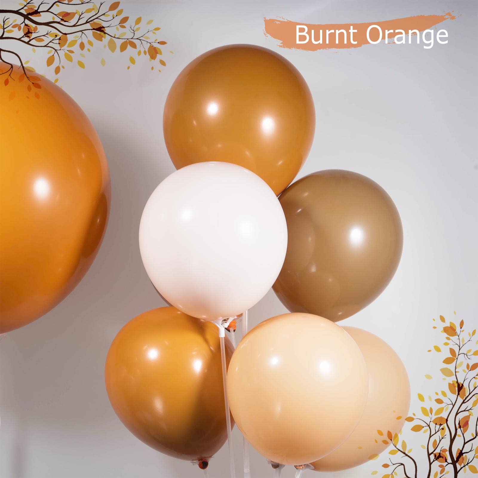 Burnt orange Balloon Garland Arch Kit 120pcs Double Stuffed Pumpkin Orange and Cream Peach fall balloon for Autumn Wedding Boho Teddy Bear Baby Shower, Birthday Decorations