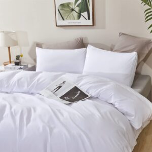 CLOTHKNOW White Comforter Set California King White Bedding Comforter Sets White Bed Comforter Sets White Comforter 3Pcs White Comforter Sets Cal King