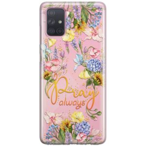 Cavka Phone Case Compatible with Samsung Galaxy A73 A72 5G A71 A54 A52 A42 A34 A32 A14 A11 Inspirational Bible Verse Christian Wild Flowers Pray always Bumper Lightweight Clear Protective TPU Cover