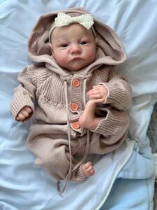 anano 19 inch reborn doll open eyes levi soft slicone baby boy with handcrafted newborn baby girl handmade long sweater hair band real life newborn preemie nurturing accessory birthday gift¡­