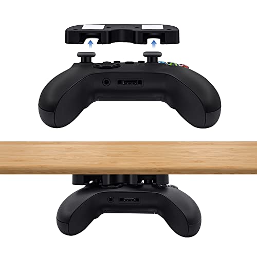 Mcbazel Under Desk Mount for Xbox Series X/S, Xbox One X/S, Xbox Elite 1/2, Xbox One, Xbox 360, Switch Pro Controller, Table Stand Holder Compatible with Xbox and Switch Pro Controller - Black