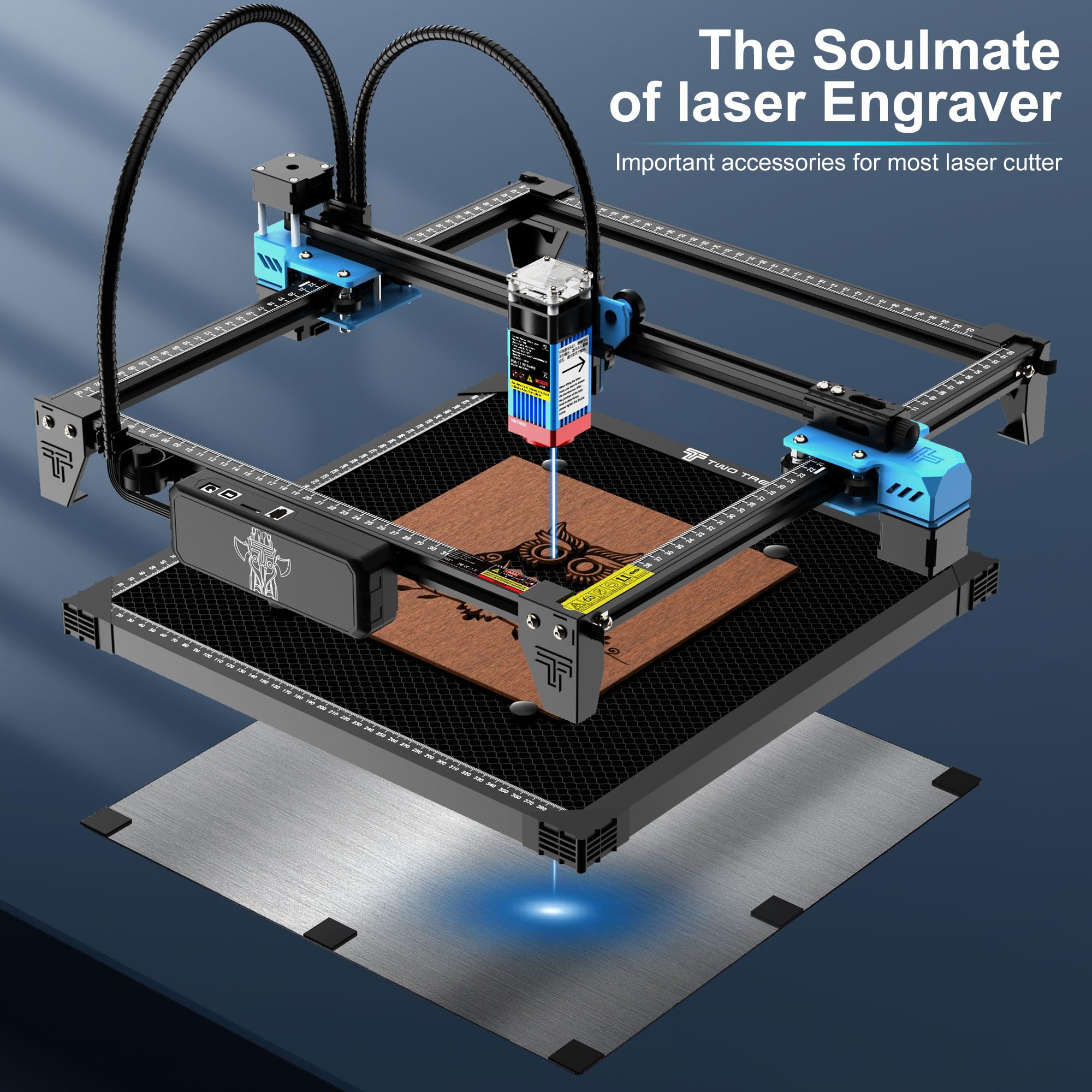 500 * 500mm Honeycomb Laser Bed Honeycomb Working Table Laser Honeycomb for CO2 or Laser Engraver Cutting Machine with Aluminum Plate with Engraving Materials (Available sizes 460 x 460 mm)