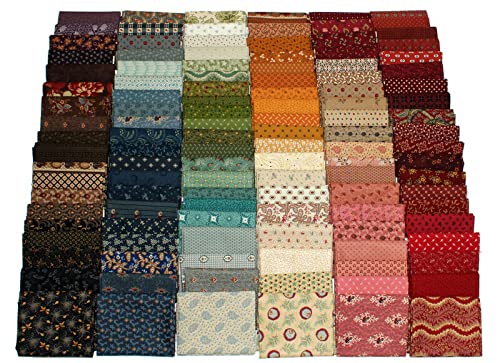 10 Fat Quarters - American Civil War Fat Quarter Bundle 1800's Historical Reproduction Quality Quilters Cotton Fabrics FQs M22801c