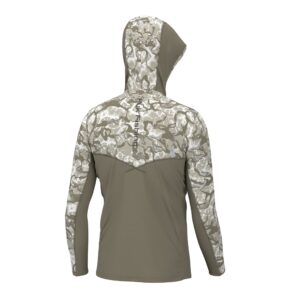 HUK Men's Standard Icon X Pattern Hoodie, Fishing Shirt with Sun Protection, Inside Reef-Overland, Large