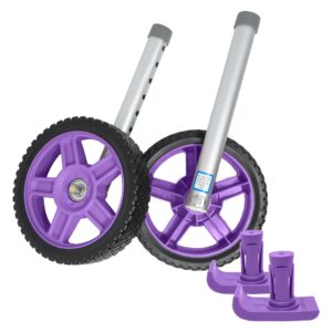 top glides 8" off-road walker wheel kits with free flexfit universal ski glides (purple)