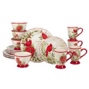 certified international winter's medley 16 pc dinnerware set, service for 4, multicolor