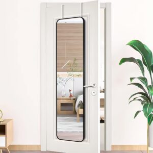 SCWF-GZ 47x14 Mirror Rectangle Full Body Length Door Hanging Wall Mounted Metal Frame Dressing Make-up Mirrors for Entryway Bedroom Bathroom Living Room 47 14 inch Black