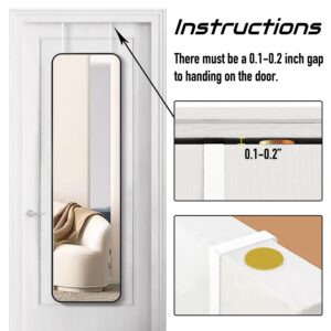 SCWF-GZ 47x14 Mirror Rectangle Full Body Length Door Hanging Wall Mounted Metal Frame Dressing Make-up Mirrors for Entryway Bedroom Bathroom Living Room 47 14 inch Black