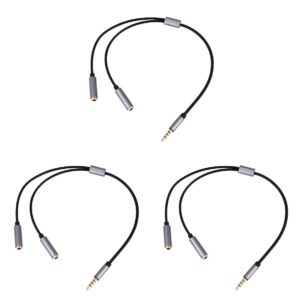 milisten 3pcs audio adapter cable headset jack adapter cord audio splitter y splitter cable splitter cable for headphones headphone splitter cable earphone aluminum shell microphone