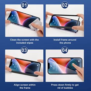 ImpactStrong Shatterproof for iPhone 13 Pro Max/iPhone 14 Plus Tempered Glass Screen Protector [Easy Installation Frame] [Bubble Free] [9H Hardness] Case Friendly, 6.7 Inch - (3-Pack)