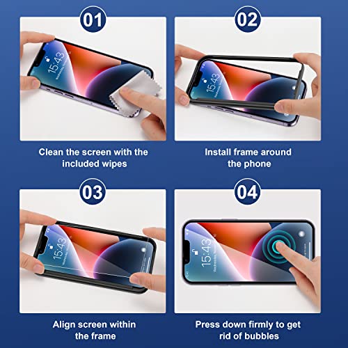 ImpactStrong Shatterproof for iPhone 13 Pro Max/iPhone 14 Plus Tempered Glass Screen Protector [Easy Installation Frame] [Bubble Free] [9H Hardness] Case Friendly, 6.7 Inch - (3-Pack)