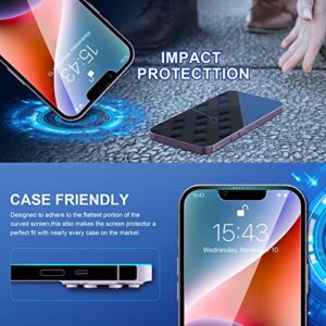 ImpactStrong Shatterproof for iPhone 13 Pro Max/iPhone 14 Plus Tempered Glass Screen Protector [Easy Installation Frame] [Bubble Free] [9H Hardness] Case Friendly, 6.7 Inch - (3-Pack)