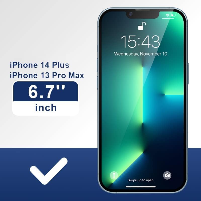 ImpactStrong Shatterproof for iPhone 13 Pro Max/iPhone 14 Plus Tempered Glass Screen Protector [Easy Installation Frame] [Bubble Free] [9H Hardness] Case Friendly, 6.7 Inch - (3-Pack)