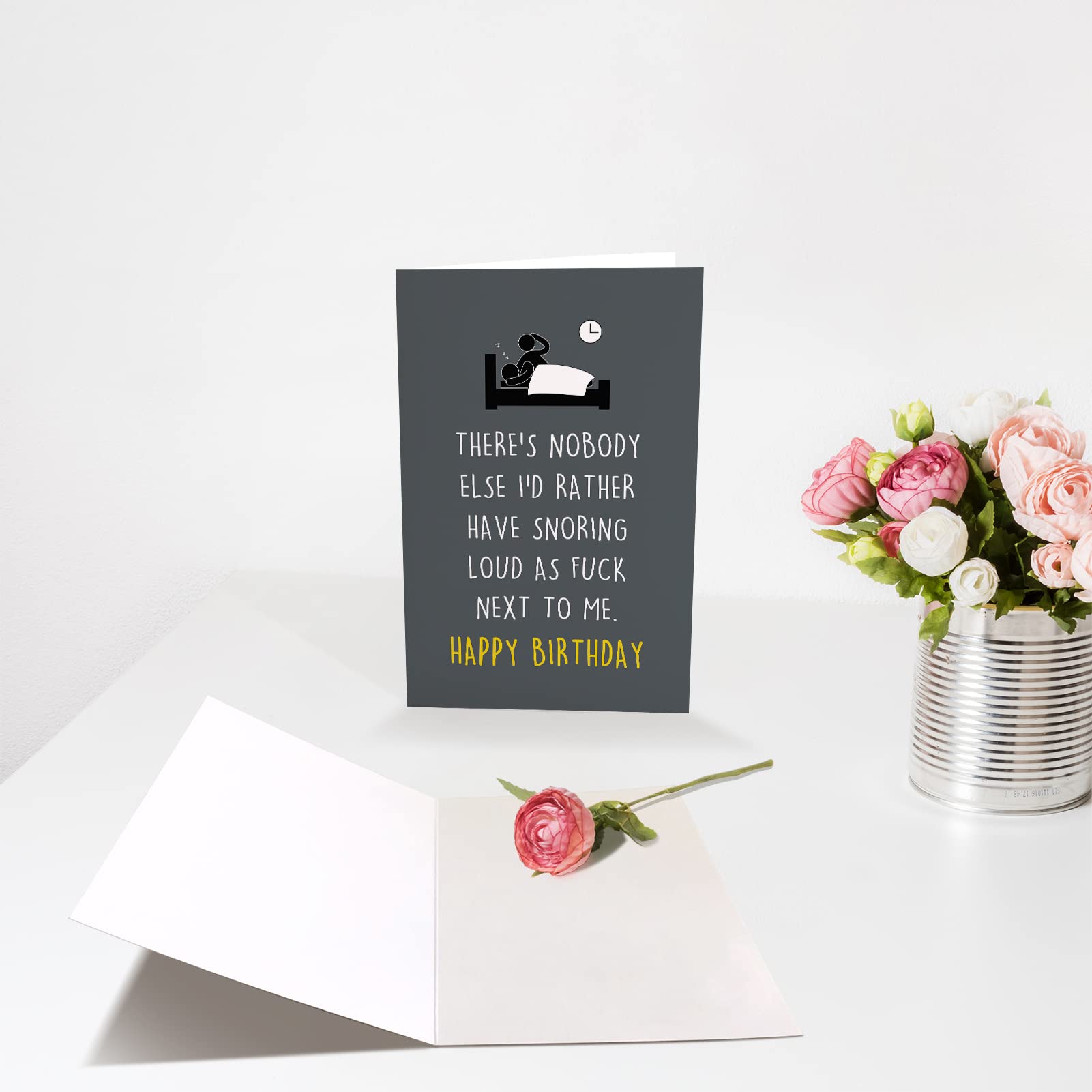 Chenive Funny Happy Birthday Card for Husband Wife, Humorous Birthday Greeting Card, Snoring Loud Next To me Bday Card