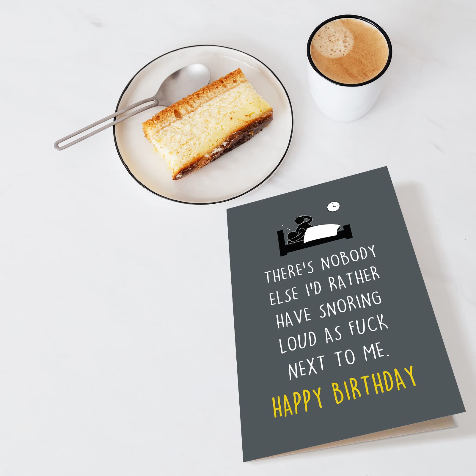 Chenive Funny Happy Birthday Card for Husband Wife, Humorous Birthday Greeting Card, Snoring Loud Next To me Bday Card