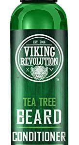 Viking Revolution Tea Tree Oil Beard Wash and Beard Conditioner For Men - Natural Beard Softener Set with Argan Oil, Vitamin E and Ginseng - Tea Tree Beard Shampoo and Conditioner Set (5 Oz)