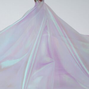 Sheer Iridescent Organza Fabric 58 Inches Wide - 5 Yards Precut - Shinny Wedding Party Decor Fairy Costume Voile Doll Clothes Sewing - White