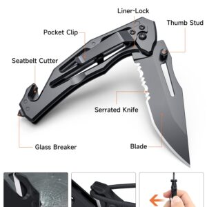 Rush Deer Pocket Knife, Folding Knife with Clip,EDC Knife Utility Knife for Hiking Camping Fishing Work Outdoor (Mini Pocket Knife)