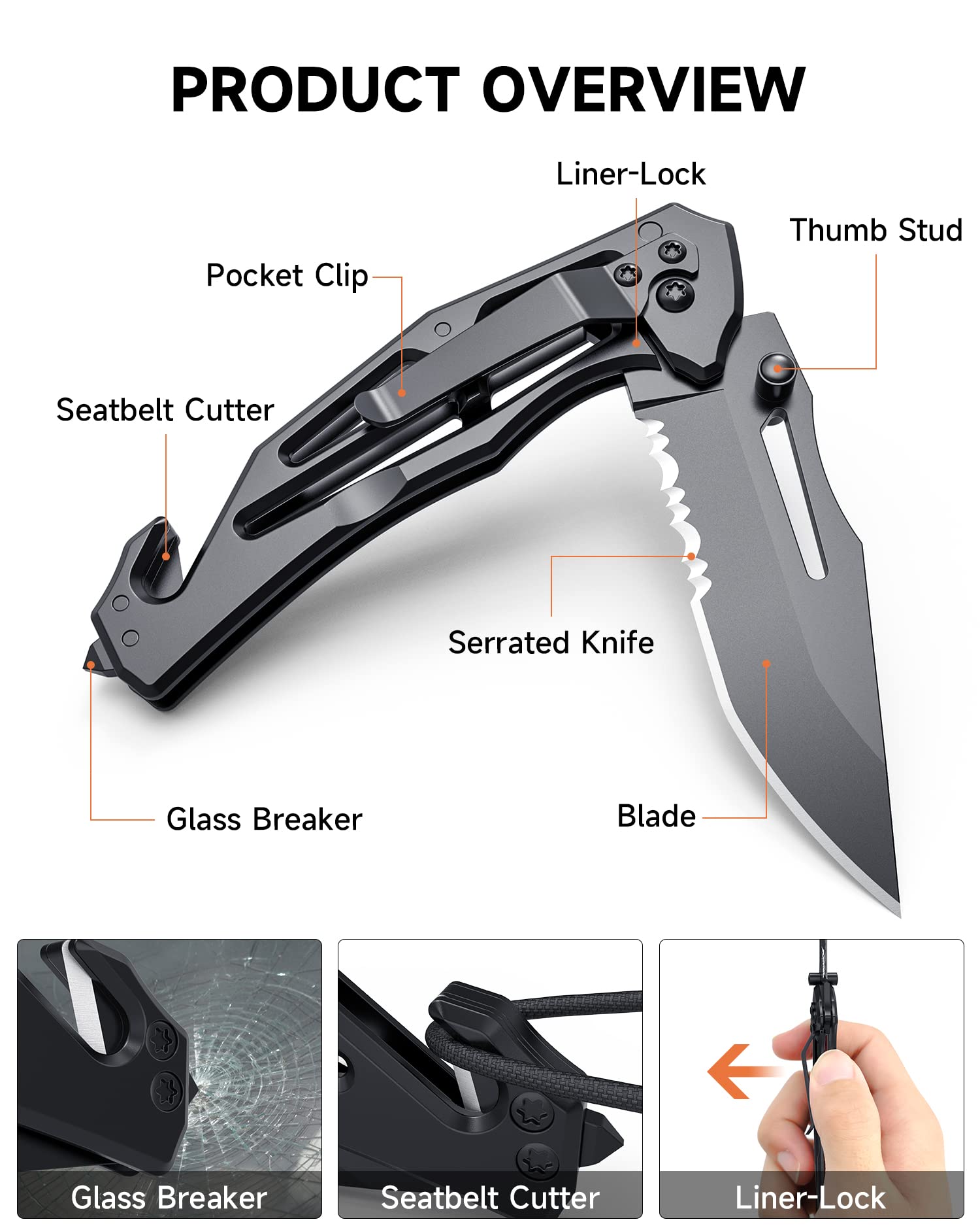 Rush Deer Pocket Knife, Folding Knife with Clip,EDC Knife Utility Knife for Hiking Camping Fishing Work Outdoor (Mini Pocket Knife)