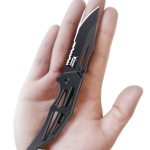 Rush Deer Pocket Knife, Folding Knife with Clip,EDC Knife Utility Knife for Hiking Camping Fishing Work Outdoor (Mini Pocket Knife)