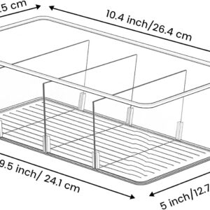 wilfox Pantry Organization, 3 Pack Clear Organizer Bins with Removable Dividers for Pantry, Kitchen, Fridge, Cabinet, Stackable Storage Bins for Snack, Pouches, Spice Packets