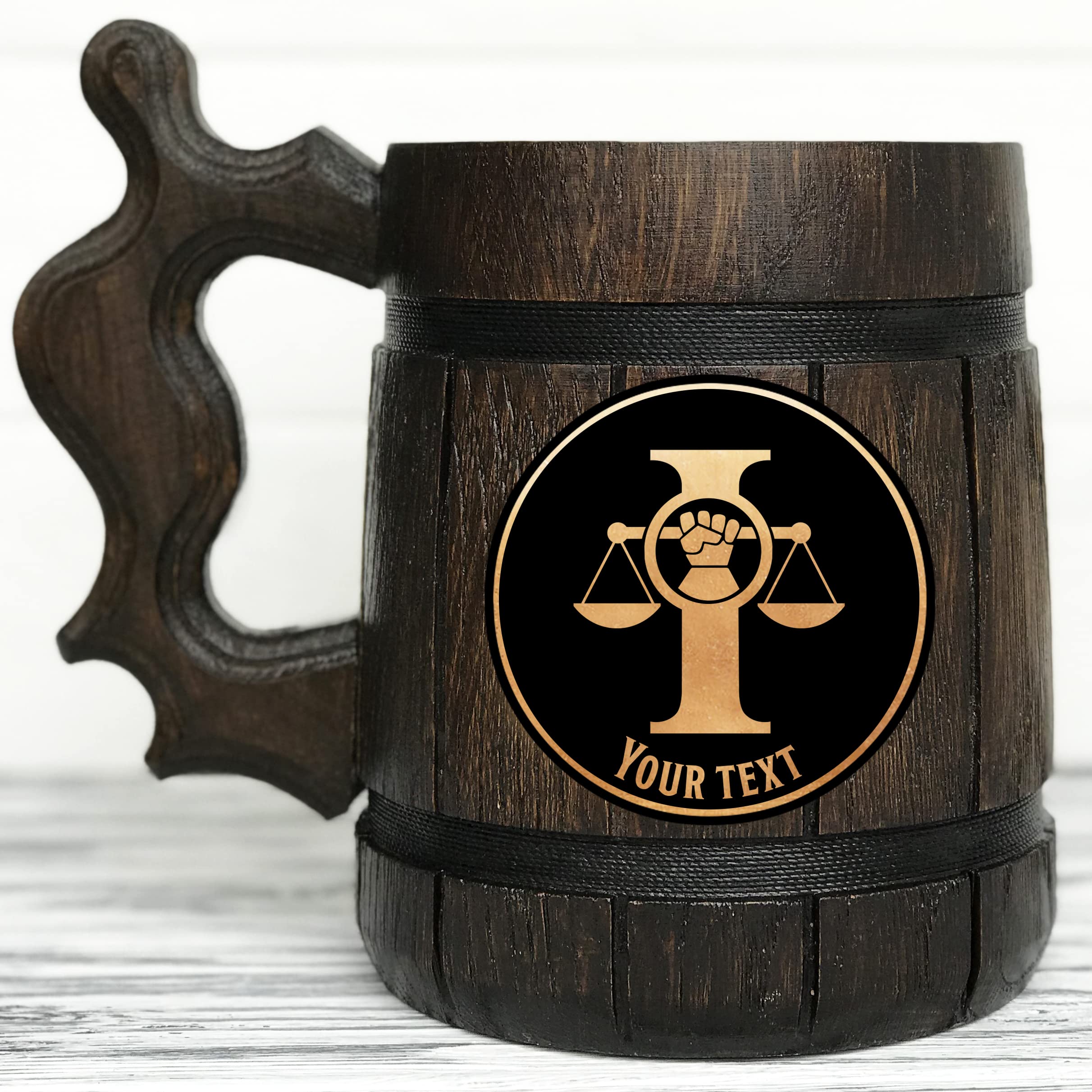 Adeptus Arbites Mug Wooden Beer Stein 17oz Gamer Mug Gift Boyfriend Personalized Anniversary Christmas Birthday Gifts For Gamer Husband Gifts For Him Beer Steins Beer Tankard K874