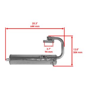 Caltric Exhaust Muffler Compatible with Yamaha Rhino 450 YXR45F 2006 2007 2008 2009 All Options