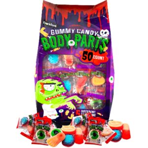 frankford halloween gummy candy body parts (50 count)