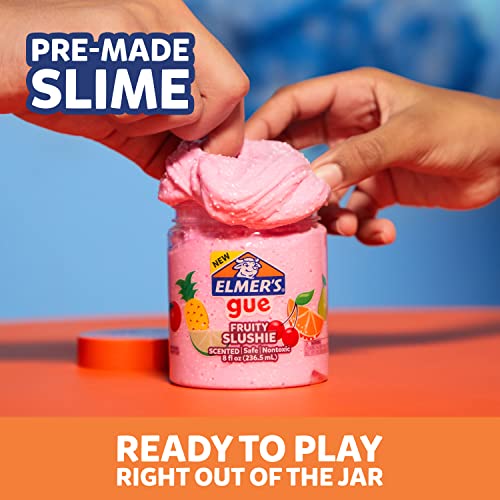 Elmer's Gue Premade Slime, Variety Pack, Includes Clear Slime, Scented Slime, Glitter Slime, 4 Count