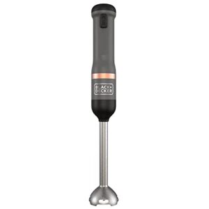 BLACK+DECKER Kitchen Wand Cordless Immersion Blender, 3 in 1 Multi Tool Set, Hand Blender with Charging Dock, Whisk and Milk Frother, Grey (BCKM1013KS01)