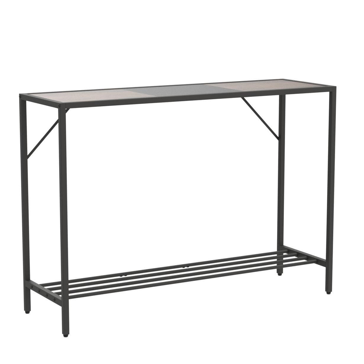 LAATOOREE Console Table, 41.7" Industrial Entryway Table with Shelf, Narrow Sofa Table for Hallway, Entrance Hall, Corridor, Foyer, Living Room