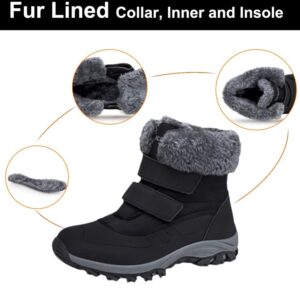 Drecage Snow Boots for Women Waterproof Thickening Warm Fur Winter Boots Ladies Ankle Mid-Calf Booties Outdoor Anti Slip