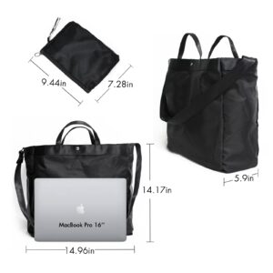 Lightweight Tote Bag for Travel Gym Shopping Work - Black