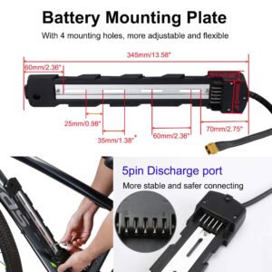 FcotMiue Ebike Battery Pack 48V 24.5Ah Polly Electric Bike Downtube Lithium ion Batteries 5 Pin w/40A BMS丨3A Charger丨XT60 Port for 350W 500W 750W 1000W 1500W Motor (US Warehouse 2-5 Day Delivery)