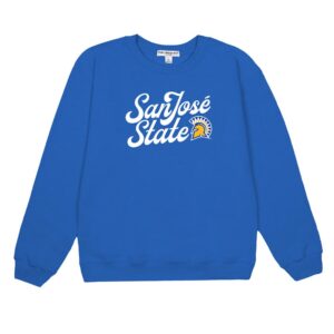 suburban riot san jose state university official new school willow women's long sleeve fleece sweatshirt (large) royal blue