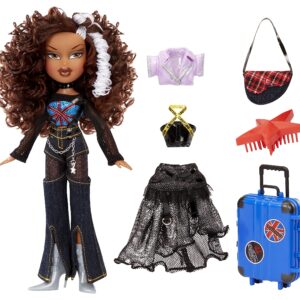 Bratz Pretty ‘N’ Punk Sasha Fashion Doll with 2 Outfits and Suitcase, Collectors Ages 6 7 8 9 10+