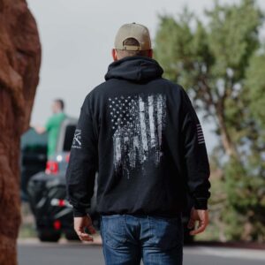 Grunt Style 1776 Flag Hoodie (Black, Large)