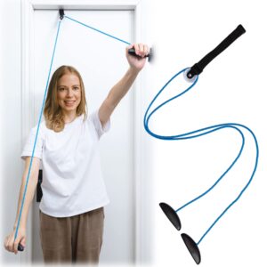 shoulder pulley over the door physical therapy system, exercise pulley, alleviate shoulder pain and facilitate recovery from surgery, fsa/hsa eligible (blue)