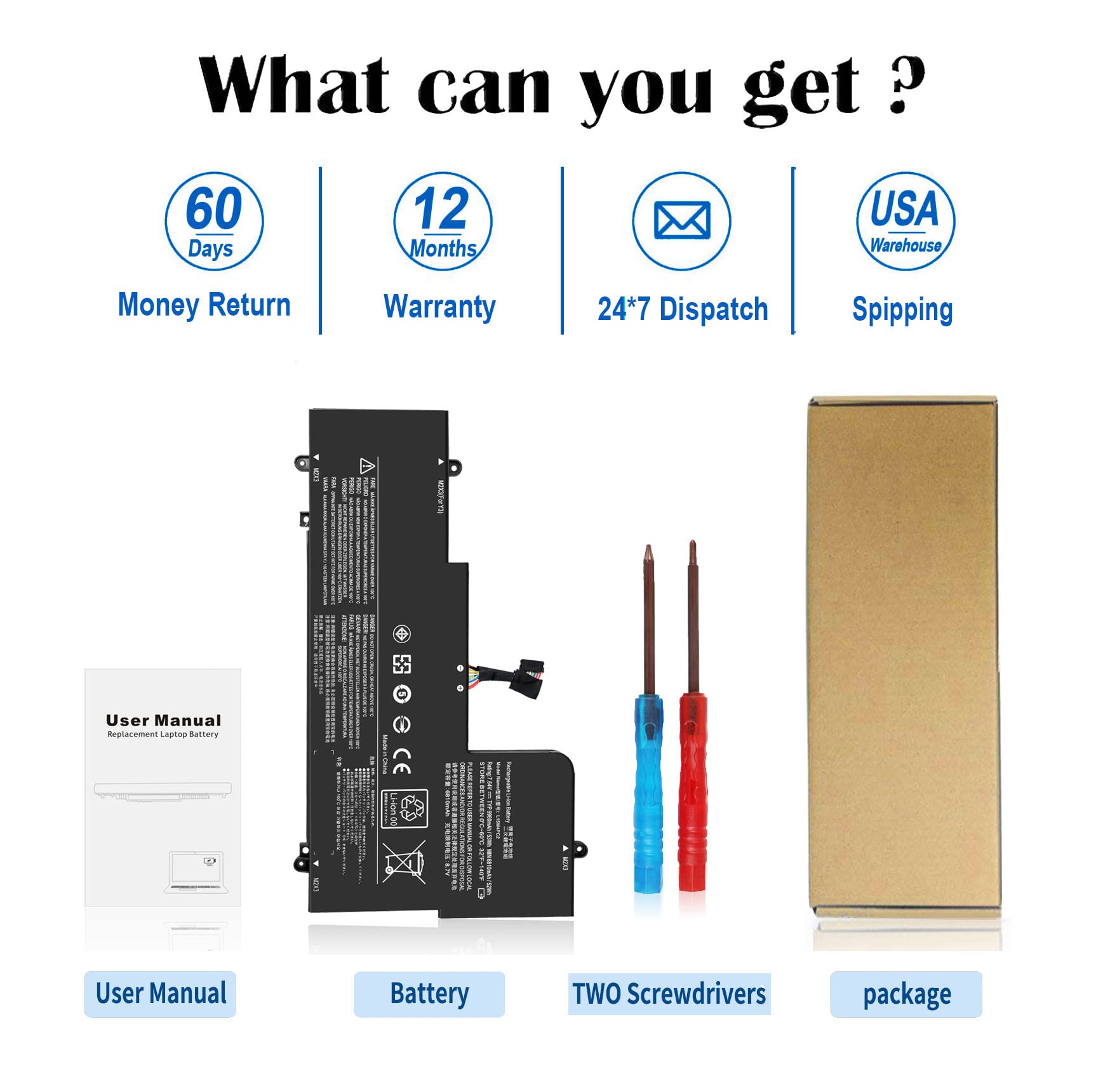 DMKAOLLK L15L4PC2 L15M4PC2 Laptop Battery for Lenovo Ideapad Yoga 710 15 710-15IKB 710-15ISK 710 14 710-14IKB 710-14ISK 710-14ISK-IFI Series Notebook 5B10K90778 5B10K90802 7.6V 53Wh/6974mAh