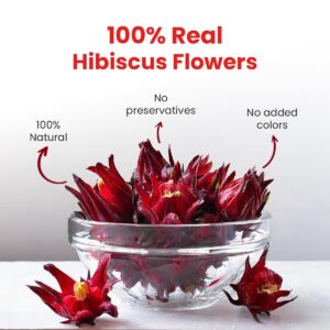 BLUE TEA - Hibiscus Flower Herbal Tea - 1.76 Oz (Pack of 2) | PRIME SAVING DAY | SKIN GLOW ENHANCING TEA | Flower Based - Non-Bitter - Caffeine Free - Tangy Flavor - GMO - Free - Natural Ingredients | Food Grade Pet Jar