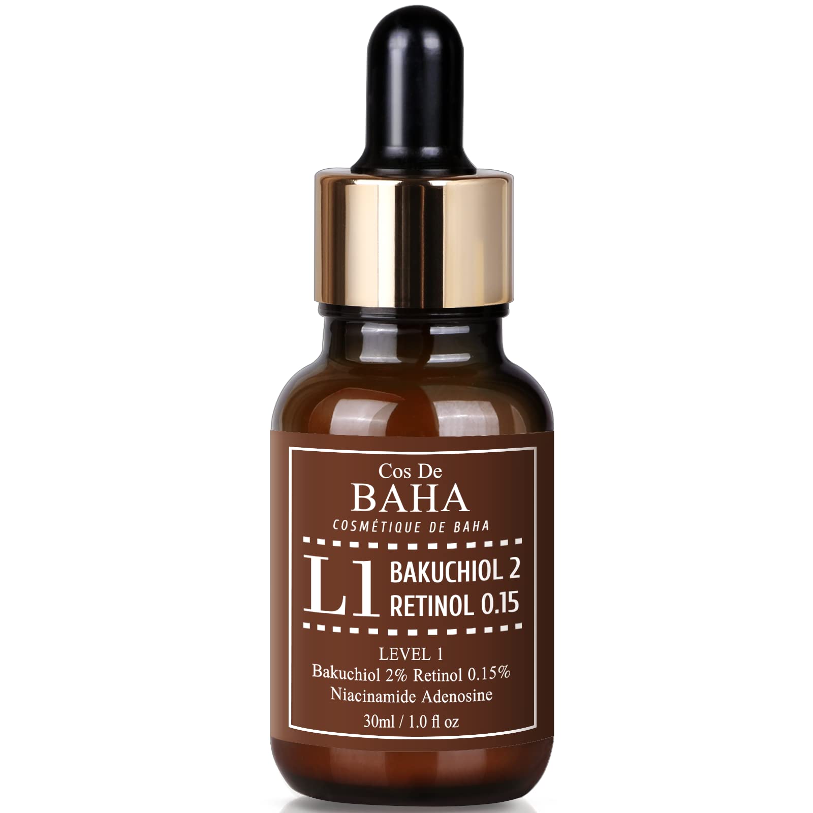 Bakuchiol 2% Serum with Retinol for Face, Anti-Aging, Hyperpigmentation and Acne Flare-Ups, 1 Fl Oz (30ml)