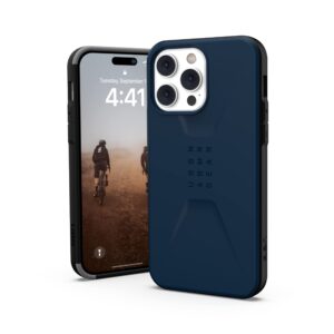 urban armor gear uag designed for iphone 14 pro max case blue mallard 6.7" civilian sleek ultra thin slim impact resistant dropproof protective cover compatible with wireless charging