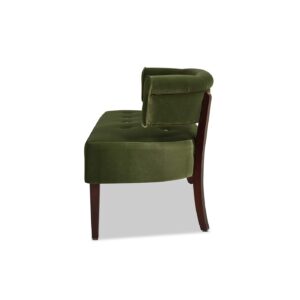 Jennifer Taylor Home Jared Tufted Bench Settee (Olive Green Performance Velvet)