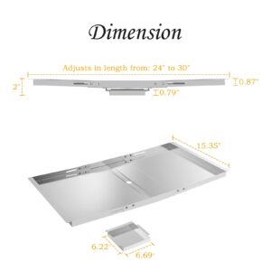 BBQ-PLUS Stainless Steel Universal Grease Tray with Catch Pan Replacement Parts for Dyna Glo, Nexgrill, Expert Grill, Kenmore, BHG and More 4/5 Burner Gas Grills