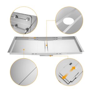 BBQ-PLUS Stainless Steel Universal Grease Tray with Catch Pan Replacement Parts for Dyna Glo, Nexgrill, Expert Grill, Kenmore, BHG and More 4/5 Burner Gas Grills